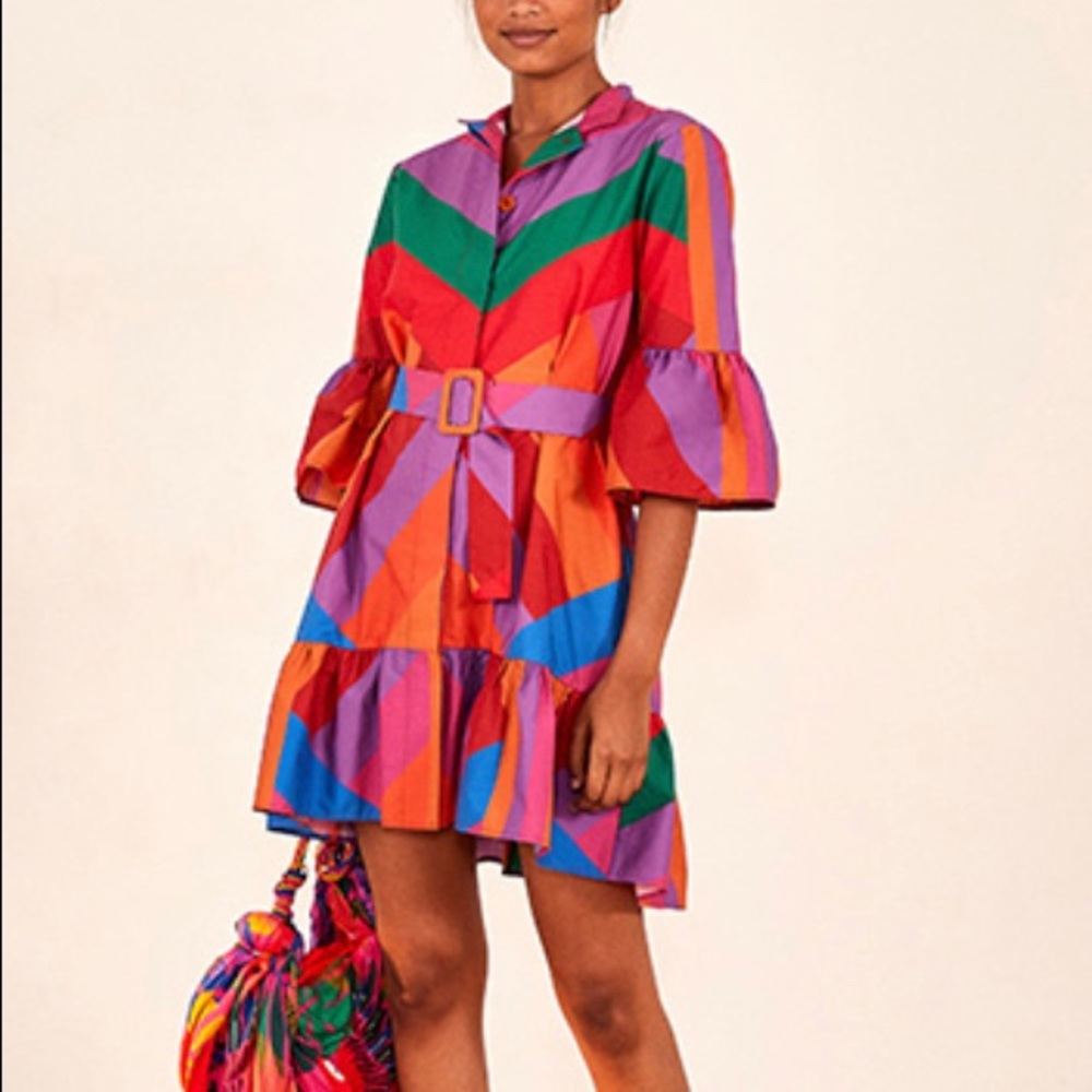 Farm Rio Amanda stripe mini dress